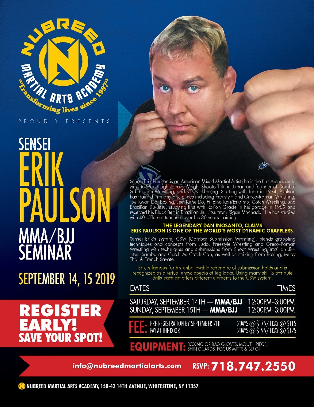 Sensei Reed Sensei Erik Paulson - NUBREED MARTIAL ARTS - Whitestone Queens, NY